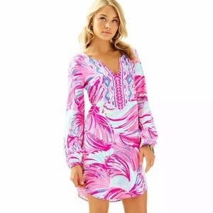 Lilly Pulitzer Gianna Tunic Dress Magenta Oh My Guava Engineered Gianna Size Med